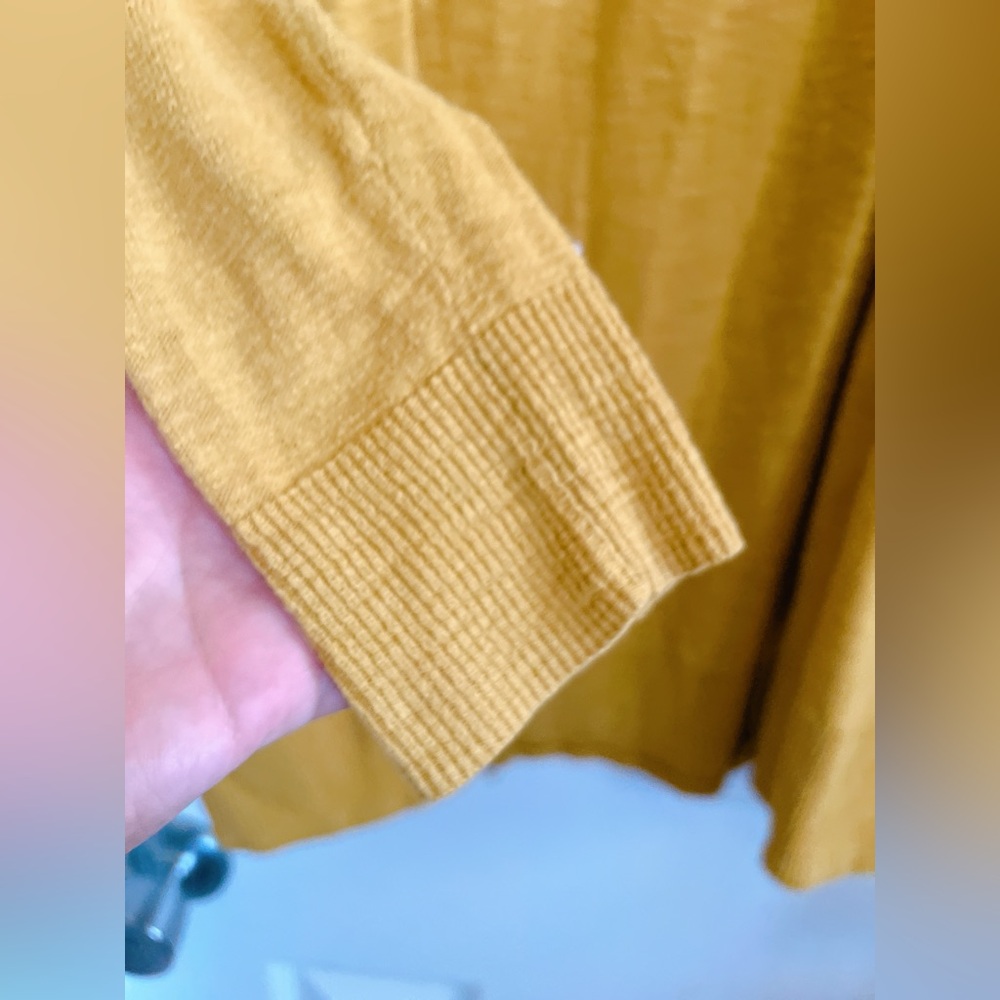 Madewell S summer ryder cardigan slouchy sweater long sleeve mustard cotton - Picture 7 of 11